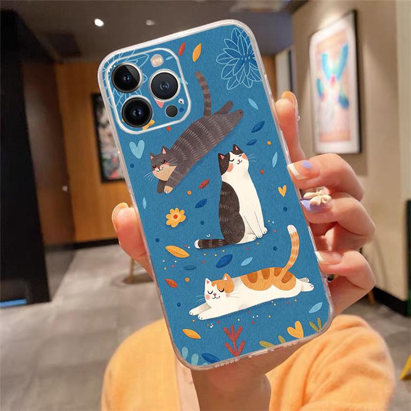 

Phone Case For iphone 17 Pro Max 17 Air 16 15 14 13 Pro Max 15 16 Pro 15Plus Fun Cat iPhone 17ProMax