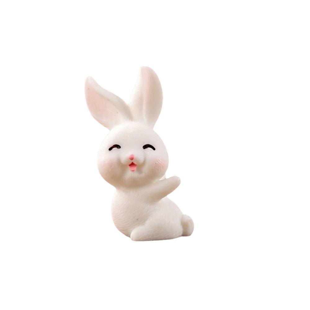 White Rabbit Mini Ornaments Resin Mid-Autumn Festival Desk Figurines New Micro Landscape Decor  DIY