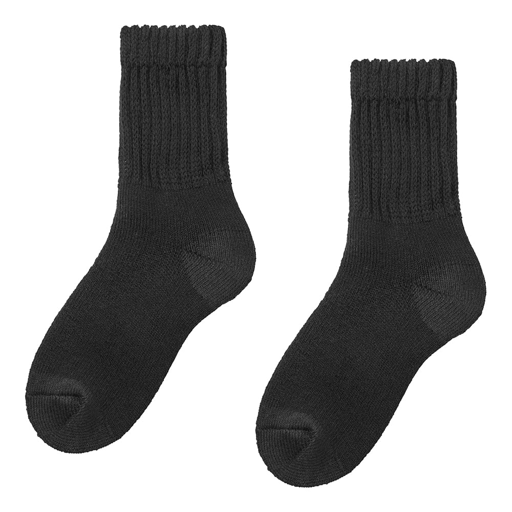 Gunze AGY603 Fire Acedron Warm Wool Full Pile Black Women's Socks, Moisture-Wicking, Heat-Generating, Blend, Knit, Deodorizing,