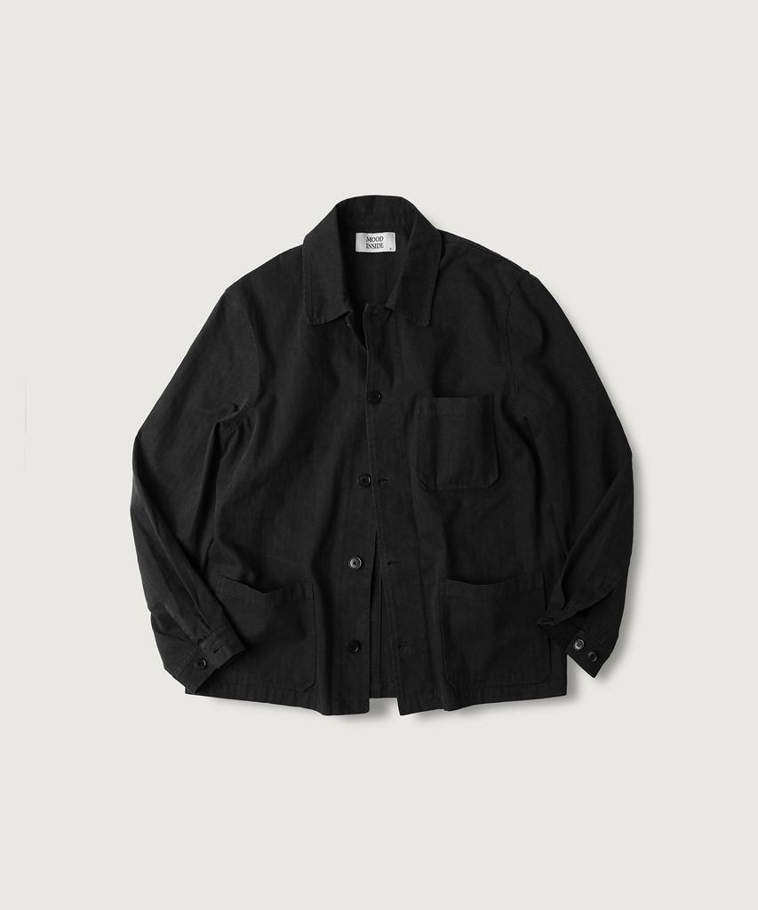 MOOD INSIDE Herringbone French Work Jacket_Black