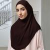 Einfarbiger Arabischer Damen-Kopftuch Verstellbarer Hijab Kopfwickel High-End Eid Al-Fitr Langer Turban Täglich