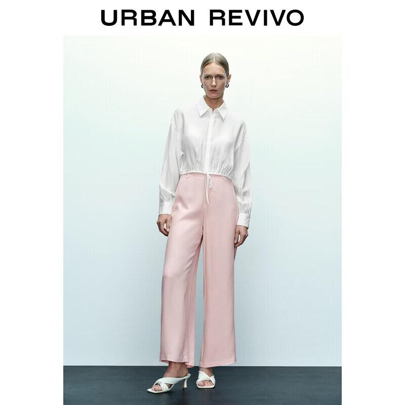 UR2026 Women s Drawstring Long Sleeve Open-Front Shirt XL грязно-белый