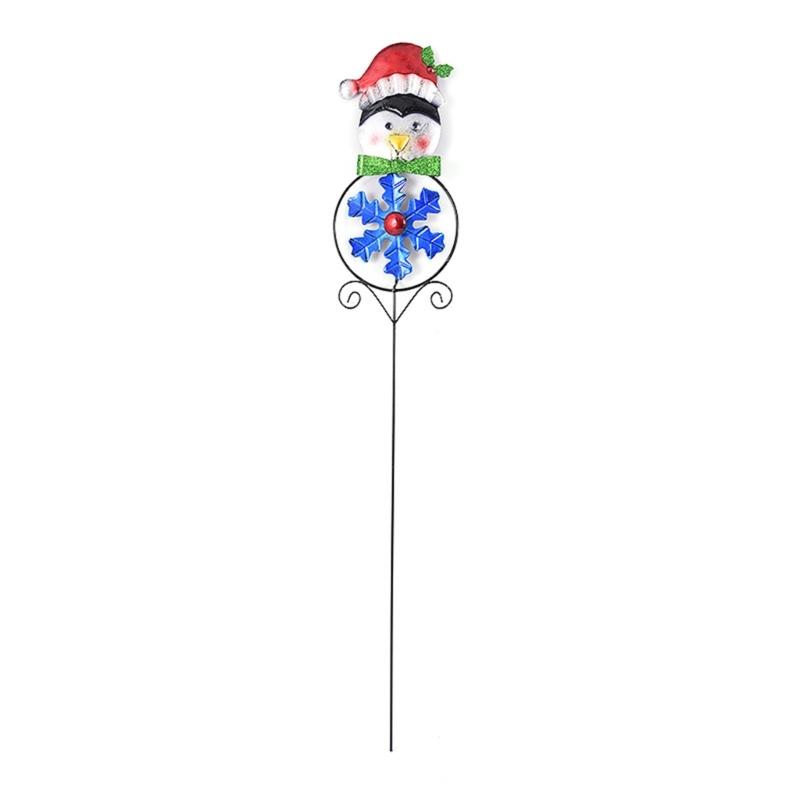 Christmas Metal Stake with Windmill Snowman Santa Garden Decor for Outdoor Decorations Yard Lawn Pathway Driveway Sign