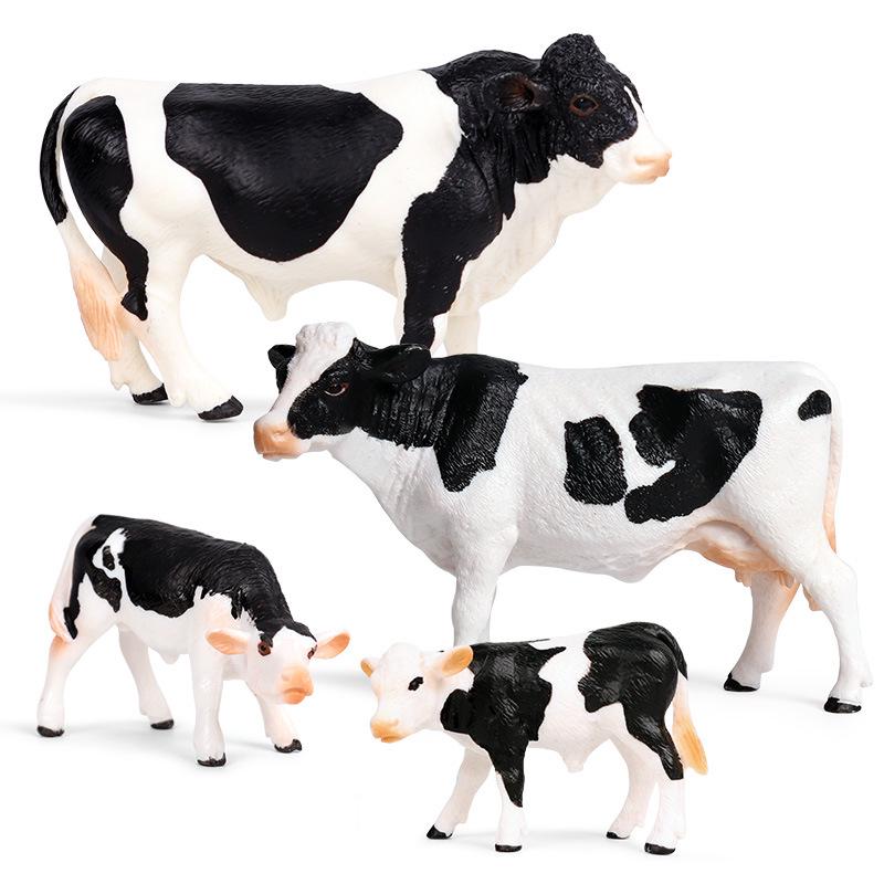 Children's Cognitive Animal Model Toy: Yellow Cow, Buffalo, Rhinoceros, Zebu, Bison, Bull Figurine.