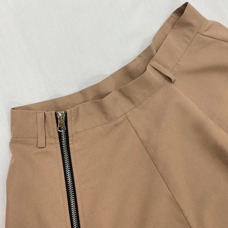 2 Piece Set Women Stylish Solid Round Neck Sleeveless High Waist Vest Slim Top Loose With Pockets Zipper Long Skirt Sets Spring Summer 2024 New