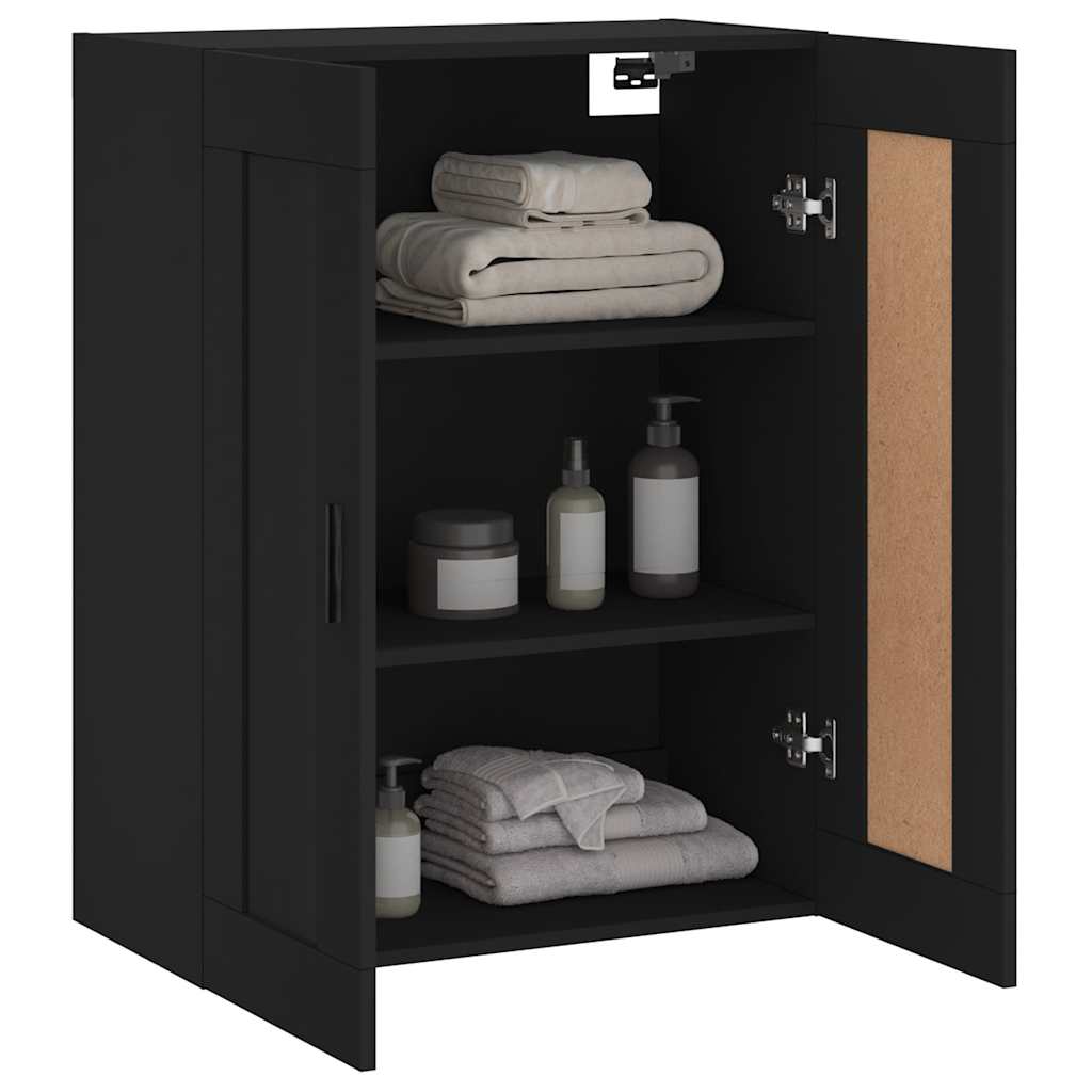 Vidaxl Szafka Wisząca, Czarna, 69,5X34X90 Cm, Materiał Drewnopochodny