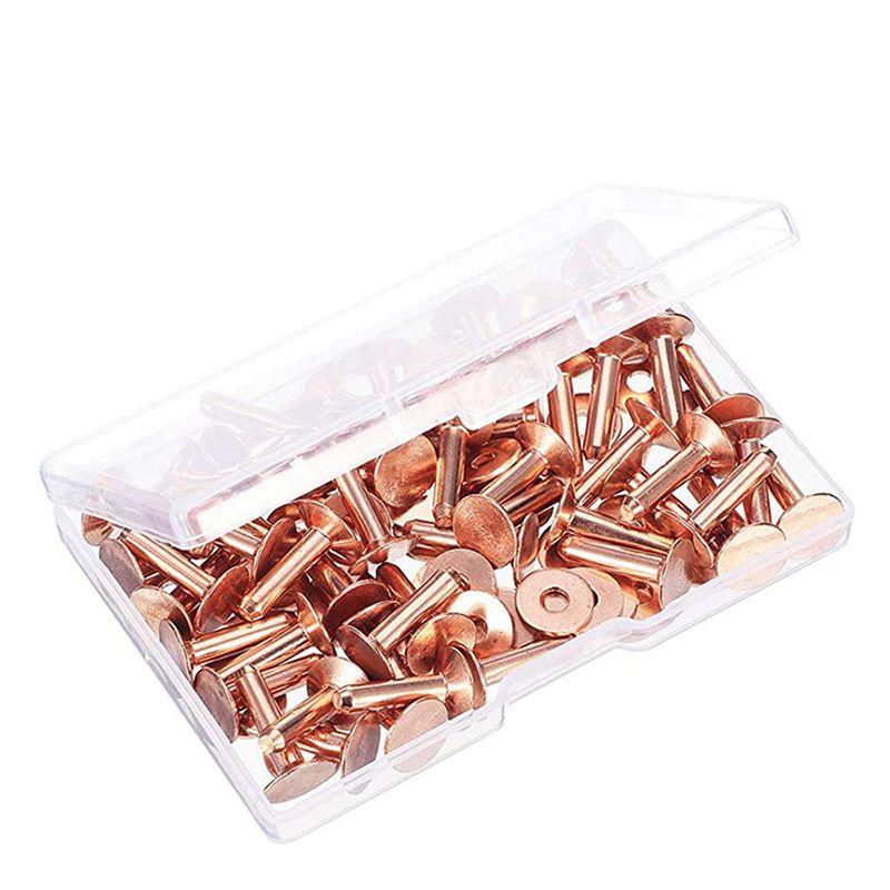 

A84E-300 Sets Copper Rivets And Burrs Washers Leather Copper Rivet Fastener For Collars Leather DIY Craft Supplies