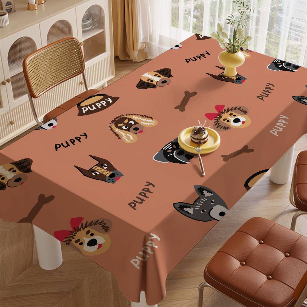 Tafelkleed met Cartoon Hond Print - Home Diners/Bruiloften/Banketten/Buitenfeesten, Hotel Decoratie 100x140cm