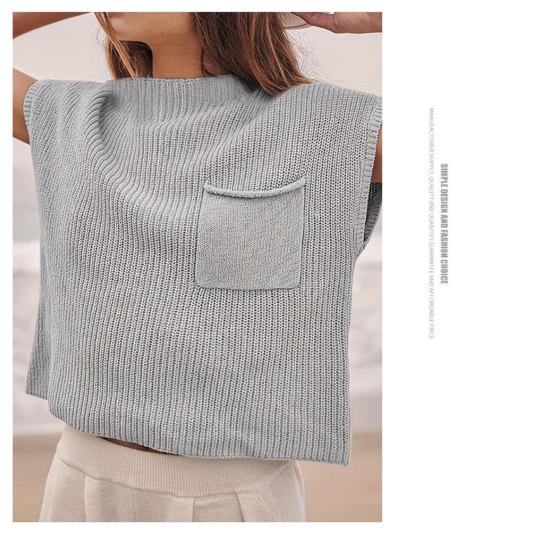 Women's Sleeveless Knitted Pullover: Versatile Round Neck Sweater