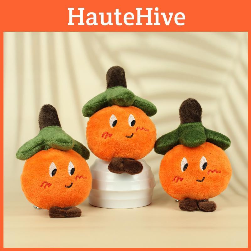 Cuddly Sweet And Orange Persimmon Plush Keychain Unique Fruit Toy For Kids Clothing Bags And