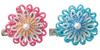 Panami Craft Kit, Metallic Yarn, Sparkling Flower Brooch, Pink and Blue, TC101