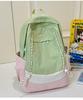 School bag: new girls' backpack, travel-friendly, lightweight, stylish versatile backpack, high-end color-block patchwork, fresh little schoolbag