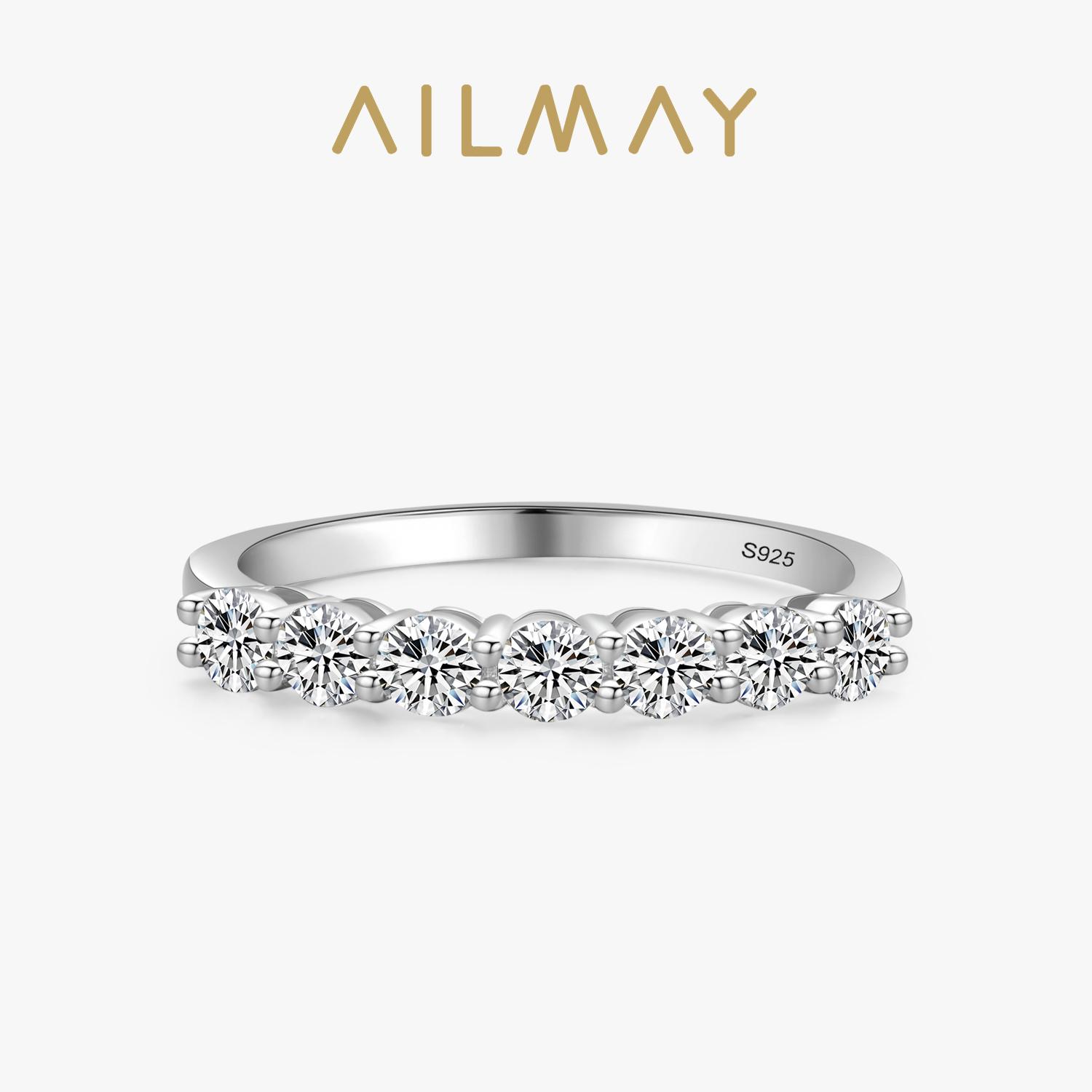 

Ailmay 100% Серебро 925 Пробы Кольца- штабелируемые Круглые Сияющие Кубический Цирконий для Женщин Свадебные Обручальные Ювелирные Изделия Подарок 7