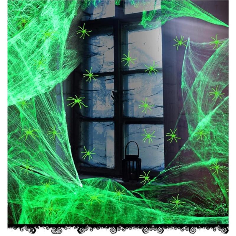20/50PCS Halloween Spiders Figurine Props Noctilucence Spiders Props Light Up Realistic Spiders Party Favor Bag Fillers