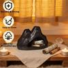 ABBP- 2-Mouth Burner Modern Incense Sticks Burner Mini Chiminea Black Sage Burner Burning Bowl Ideal For Meditation