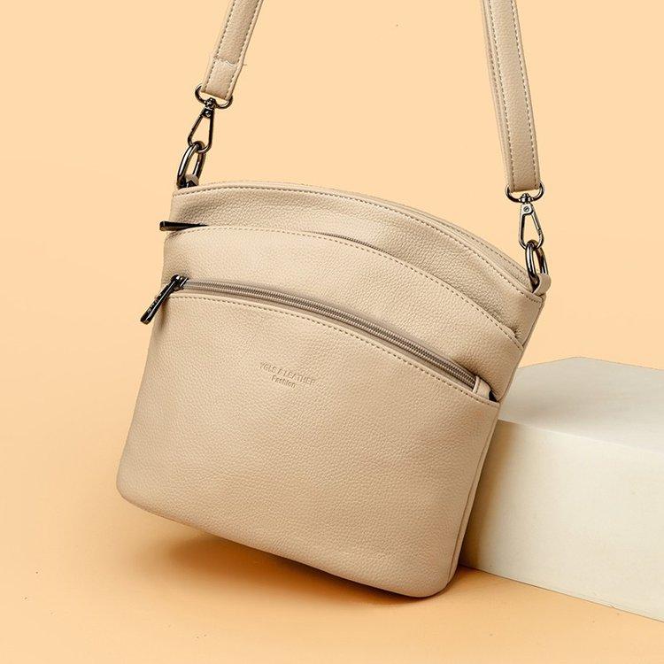 

Retro Solid Color Women S Crossbody Bag PU Multi-Pocket Lightweight Shoulder Bag 23 *11 *22 cm