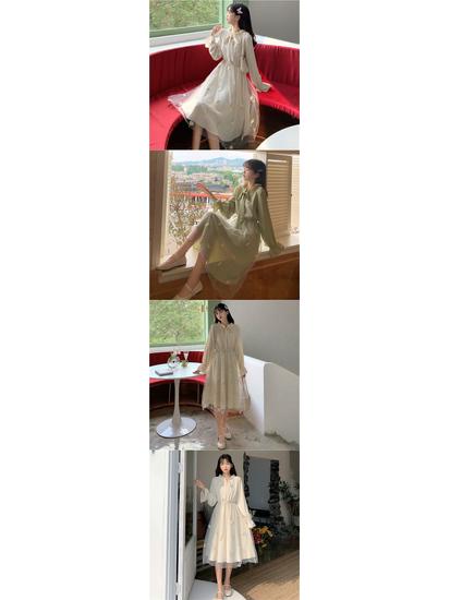 2025 Spring/Autumn Mori Style Fleece-Lined Long Sleeve Dress for Middle School Girls