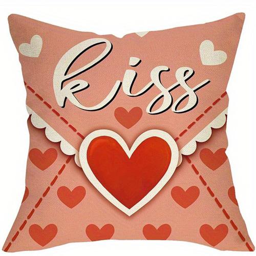 Wohndekor Valentinsherz Liebe Kuss XOXO Kissen Muster Kissenbezug Geeignet für Sofa Schlafzimmer Auto Kissenbezug