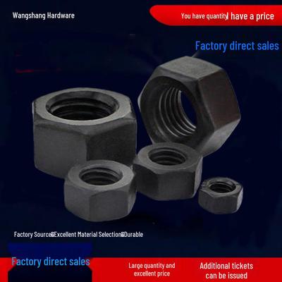 High-Strength Grade 8.8 Black Carbon Steel Hex Nut, Fine-Thread