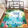 Colorful Carpet with Dolphin, Tropical Ocean Scene, Little Dolphin Text Suitable for use as an anti-slip for living room bedroom sofas