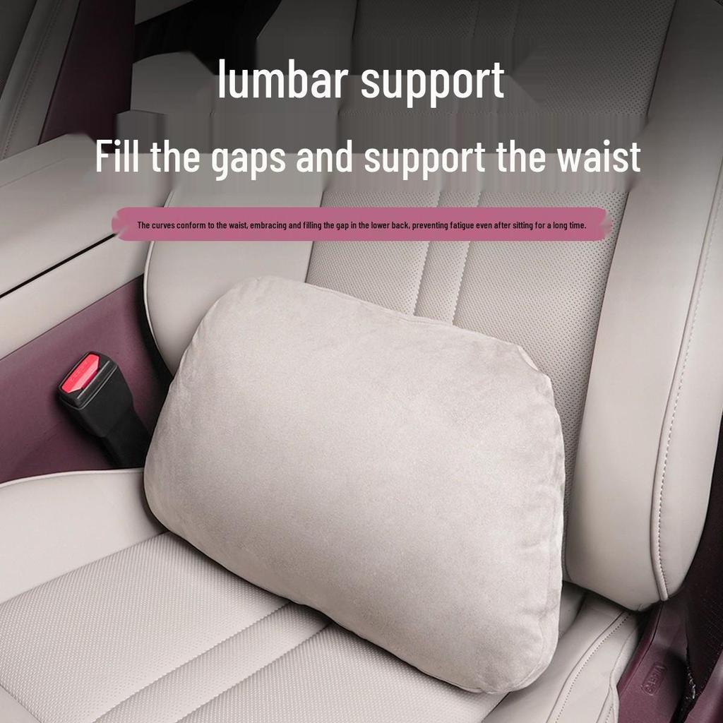 Compatible with Xiaomi YU7 Headrest & Lumbar Leather Neck Pillow, Official Cotton Cushion for Car Interiors.