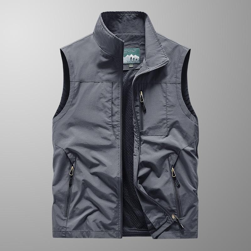 Men's Spring and Autumn Outdoor Leisure Waterproof Large Size Fishing Photography Multi-Pocket Quick-Drying Vest Working Cuff