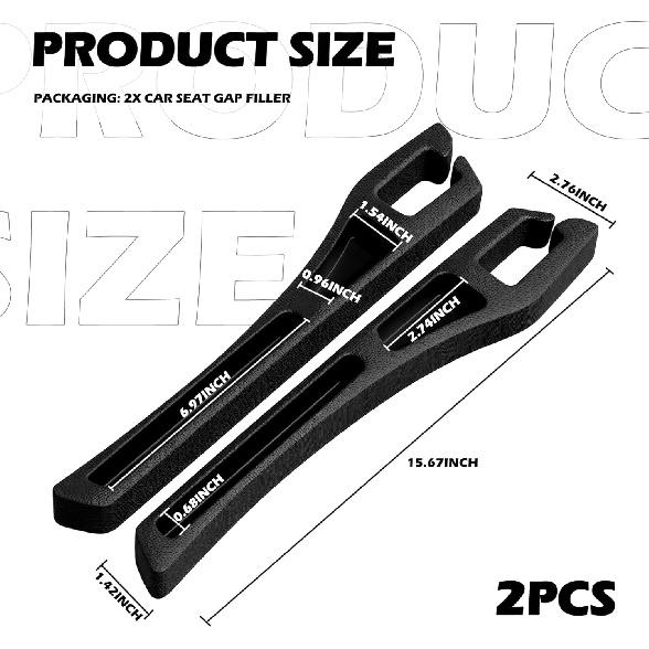 2PCS Car Seat Gap Filler Organizer,Multi-Purpose Car Seat Gap Fillers With Seats Belt Holes & Phone Holder,Universal Console Catcher Between Seats