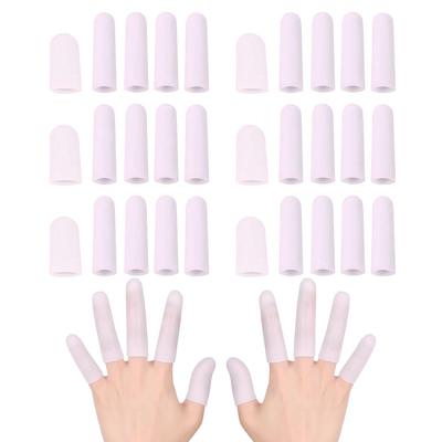 Silicone Finger Supports for Chapped and Cracked Protective Covers for Sprained Value Pack Fingers, Fingers, (40, White)