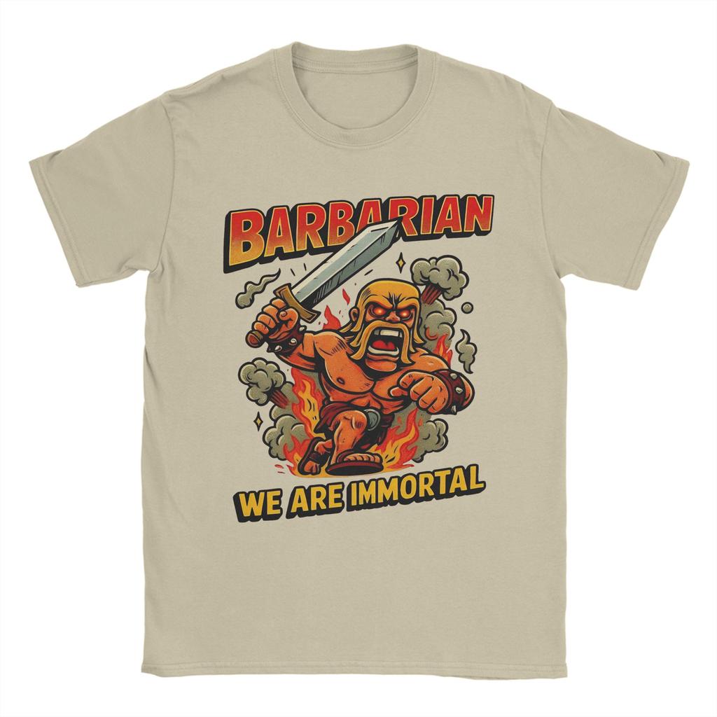 Men's Barbarian Clashes Royaleds T Shirt Pure Cotton Clothes Casual Short Sleeve O Neck Tees Printed Oversized Fashion T-Shirt
