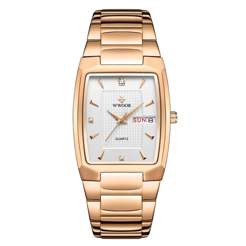 WWOOR 8837 Men's Quartz Square Waterproof Business Watch