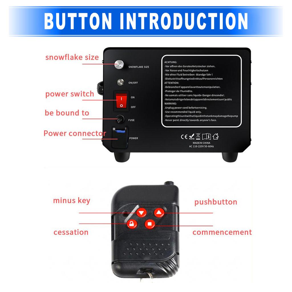 2000W Party Event Stage Snowflake Jet Machine High Power Snowflake Maker Outdoor Simulation Shaking Snow Machine