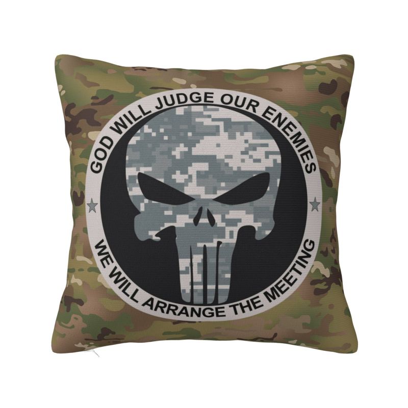 Custom Marvel Super Hero Punisher Skull Cushion Cover 40x40cm Comics Film Velvet Cute Throw Pillow Case for Sofa