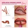 2-in-1 Matte Lipstick and Lip Liner Cone Tip Velvet Lipstick Pencil Silky Texture Waterproof Long-lasting Lipsticks Lip Combo Liner Lip Liner Stick