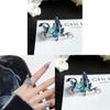 Snake And Butterfly Design Copper Ring Unique Geometric Shape Adjustable Hand Jewelry