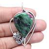 Pendant Ruby Zoisite Gemstone Gift For Her Silver Jewelry 2"