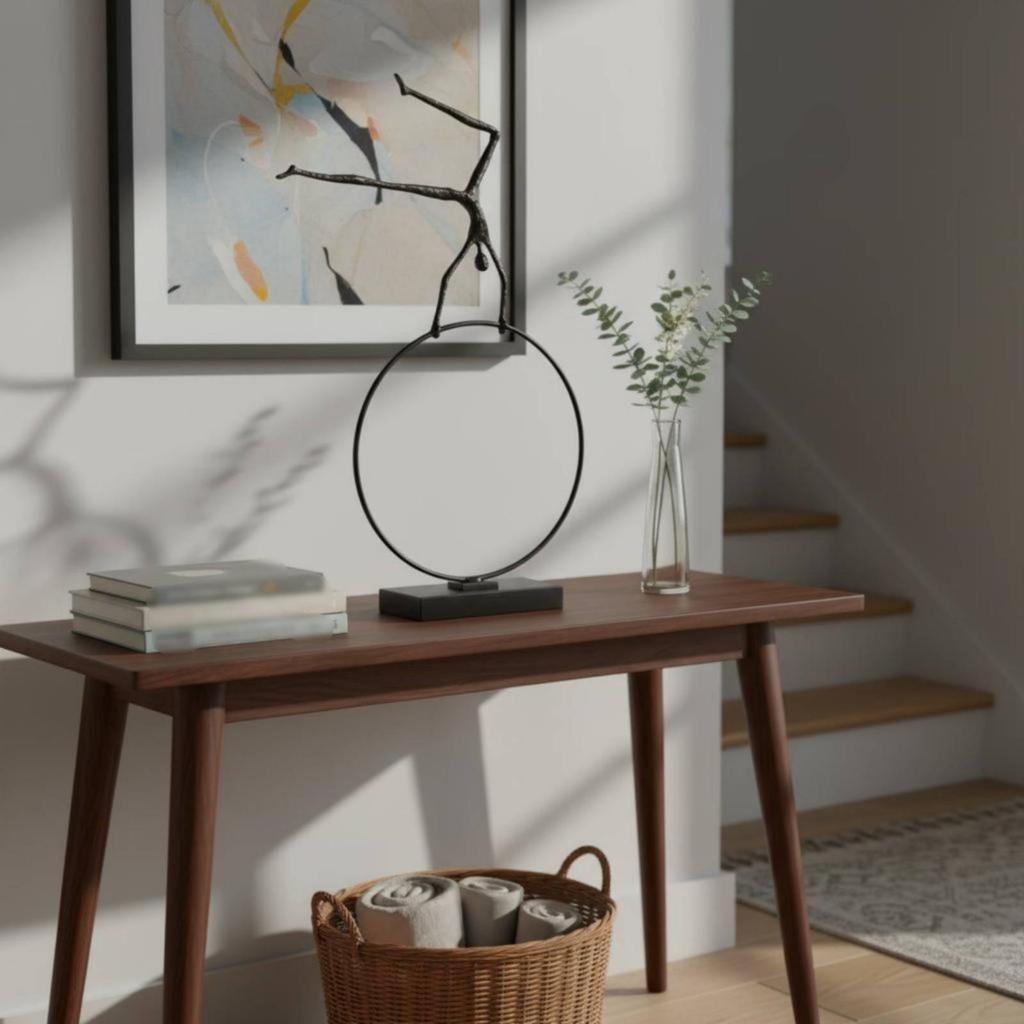 Iron Circle Figure Minimalist Abstract Person Sculpture Modern Nordic Metal
