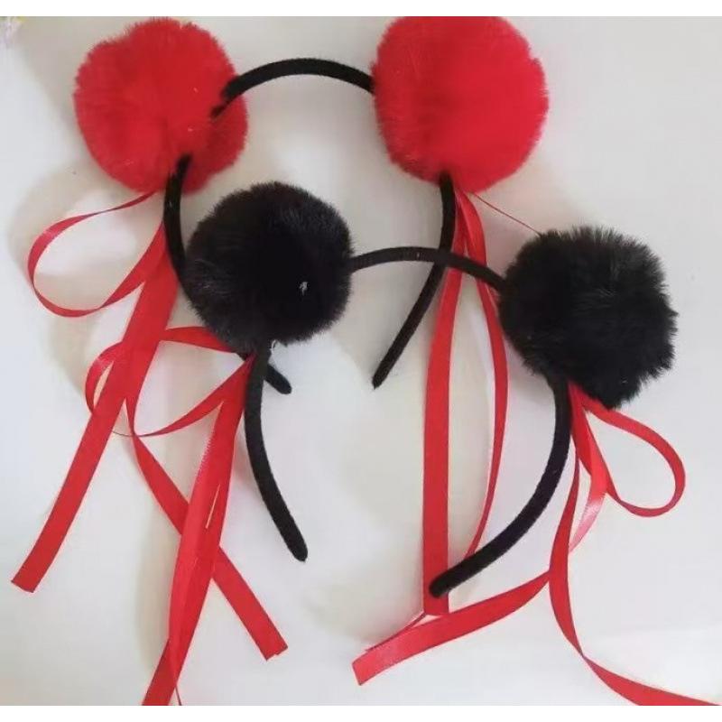 Nezha headband ball head hairball headband hair accessories children's performance props super cute hair accessories
