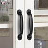 128mm Home Hotel Italian Aluminium Alloy Black Color Furniture Handles Drawer Kitchen Cabinet Bookcase Hardware Cabinet Pulls