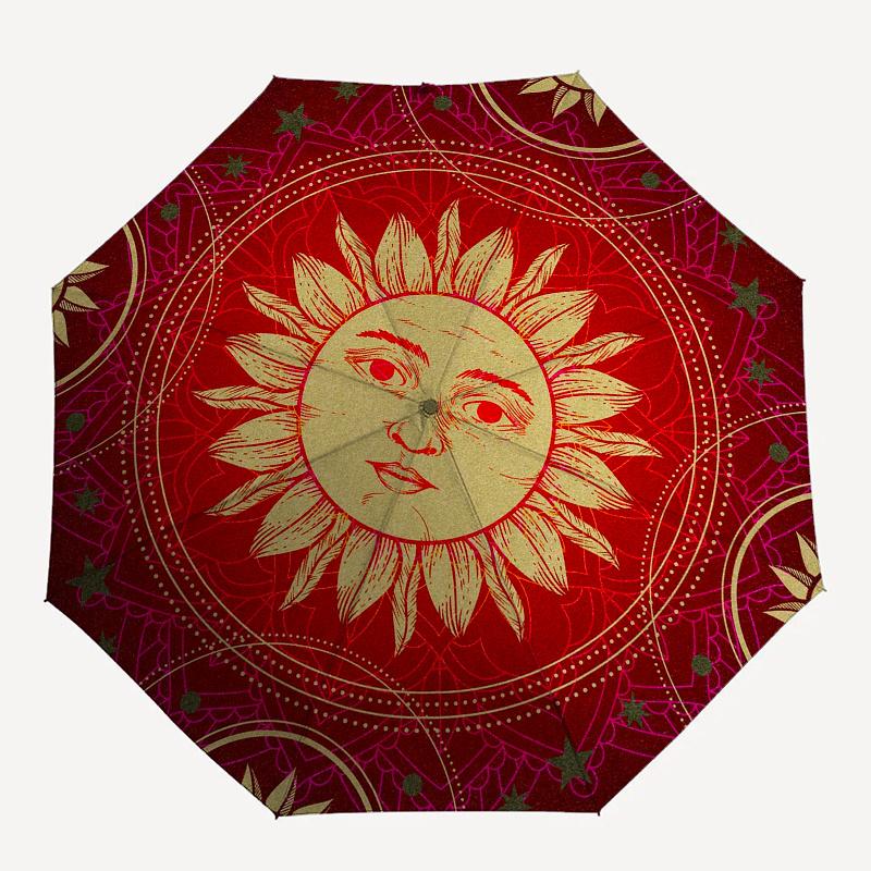 Golden Sun Mandala Tapestry: Bohemian Wall Hanging for Home DecorUmbrella, Portable 3-Fold Umbrella for Men & Women,Christmas Gift ES177