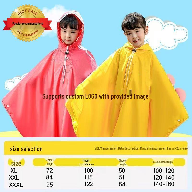 Children's Waterproof Raincoat with Face Protection for Primary School Boys and Girls, Easy On/Off, Ideal for Classes & Activities.
