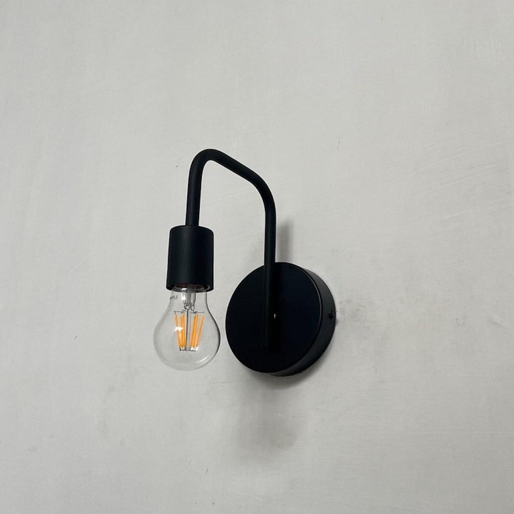 Aplique de Pared Decoración del Hogar Accesorio de Cocina Baño Aplique de Pared con 1 Portalámparas Negro Mate Iluminación Hermoso