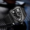 Triangle watch stainless steel men fashion stylish unique PU strap cool handsome gift anniversary birthday black