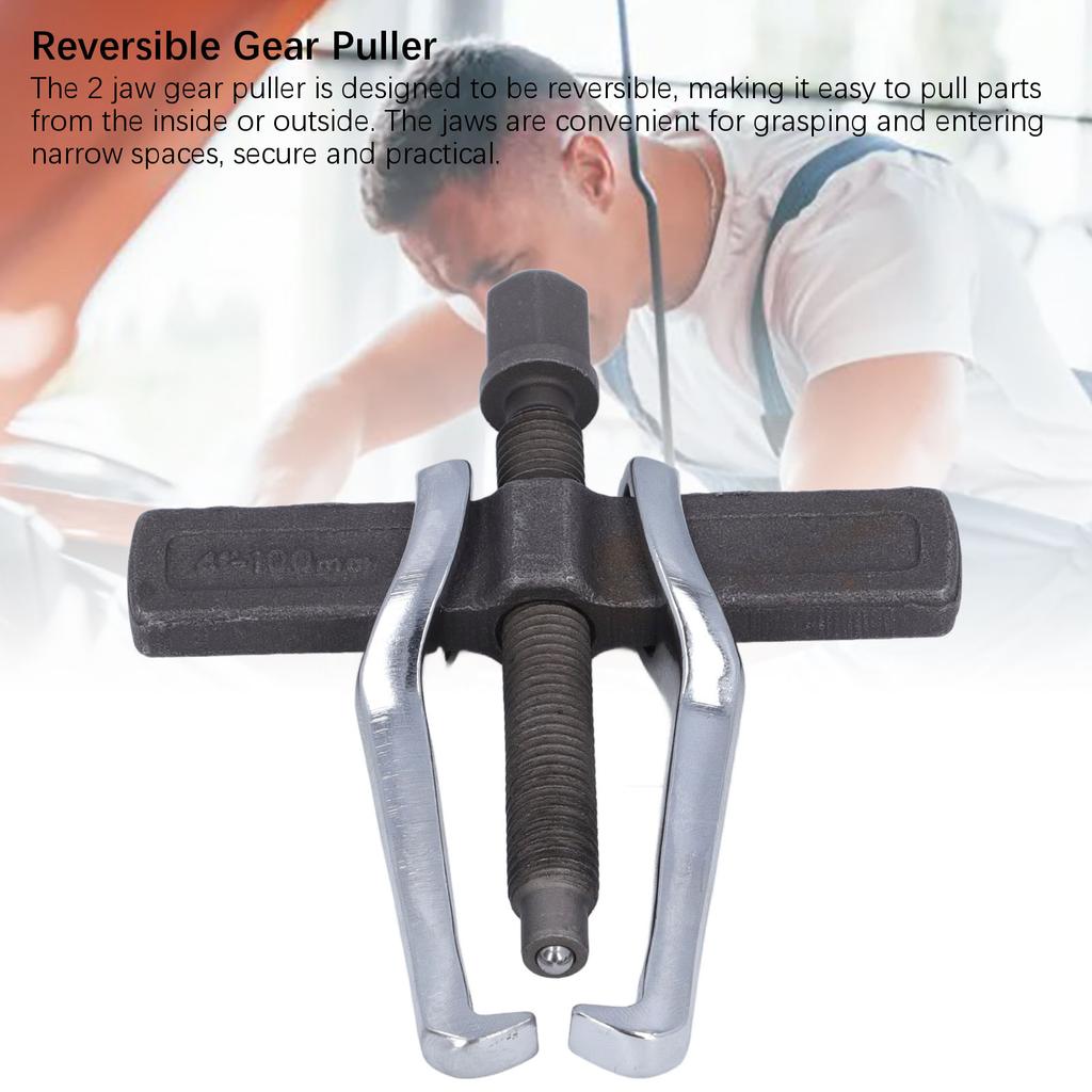 4 Inch 2 Jaw Puller CrV Steel Reversible Bearing Extractor Removal Tool for Pulleys Internal and
