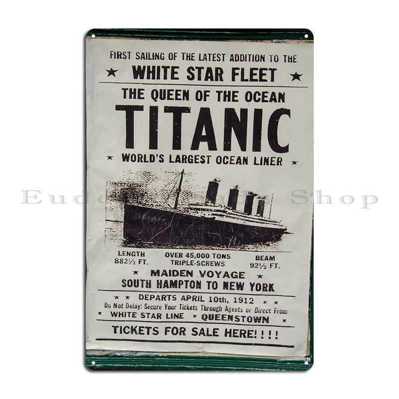 Titanic Ticket Poster Metal Signs Iron Party Painting Custom Cinema Tin Sign Poster