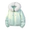 Winter Cotton Hooded Jacket with Removable Fur Collar - Windproof, Warm, and Lightweight for Couples