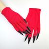 Spooky Long Fingernail Gloves for Halloween Party and RolePlay Game Comfortable Short Cuffs Gloves for Formal Occasion