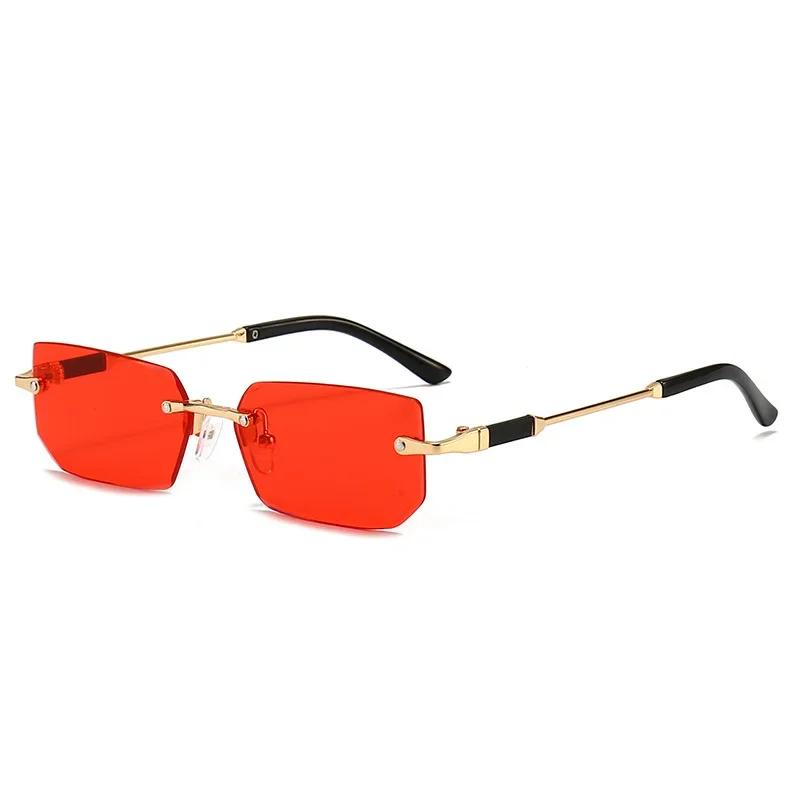 

Neutral Fashion New Rimless Sunglasses Personalized Multi-Color Glasses Outdoor Driving Travel Uv Protection Sunshade Sunglasses As shown