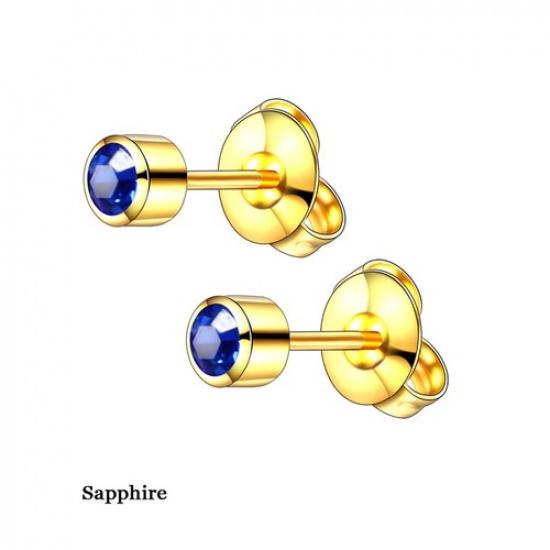 1 Pair Stainless Steel Crystal Birthstone Ear Stud Earring Piercing Jewelry Gift