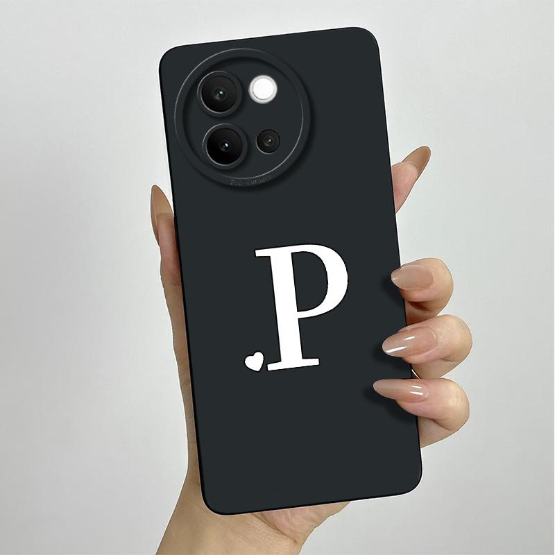 For Vivo V40 Lite Case 2024 Cute Letters Shockproof Capa Liquid Silicone Back Protector Phone Cover For Vivo V40 Lite 5G Bumper