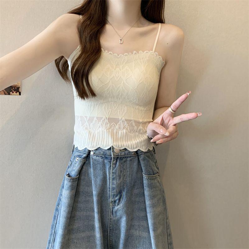 Women's Lace Camisole with Chest Pads: Beautiful Back, Bandeau, Lingerie, Outerwear, Sexy Summer Top